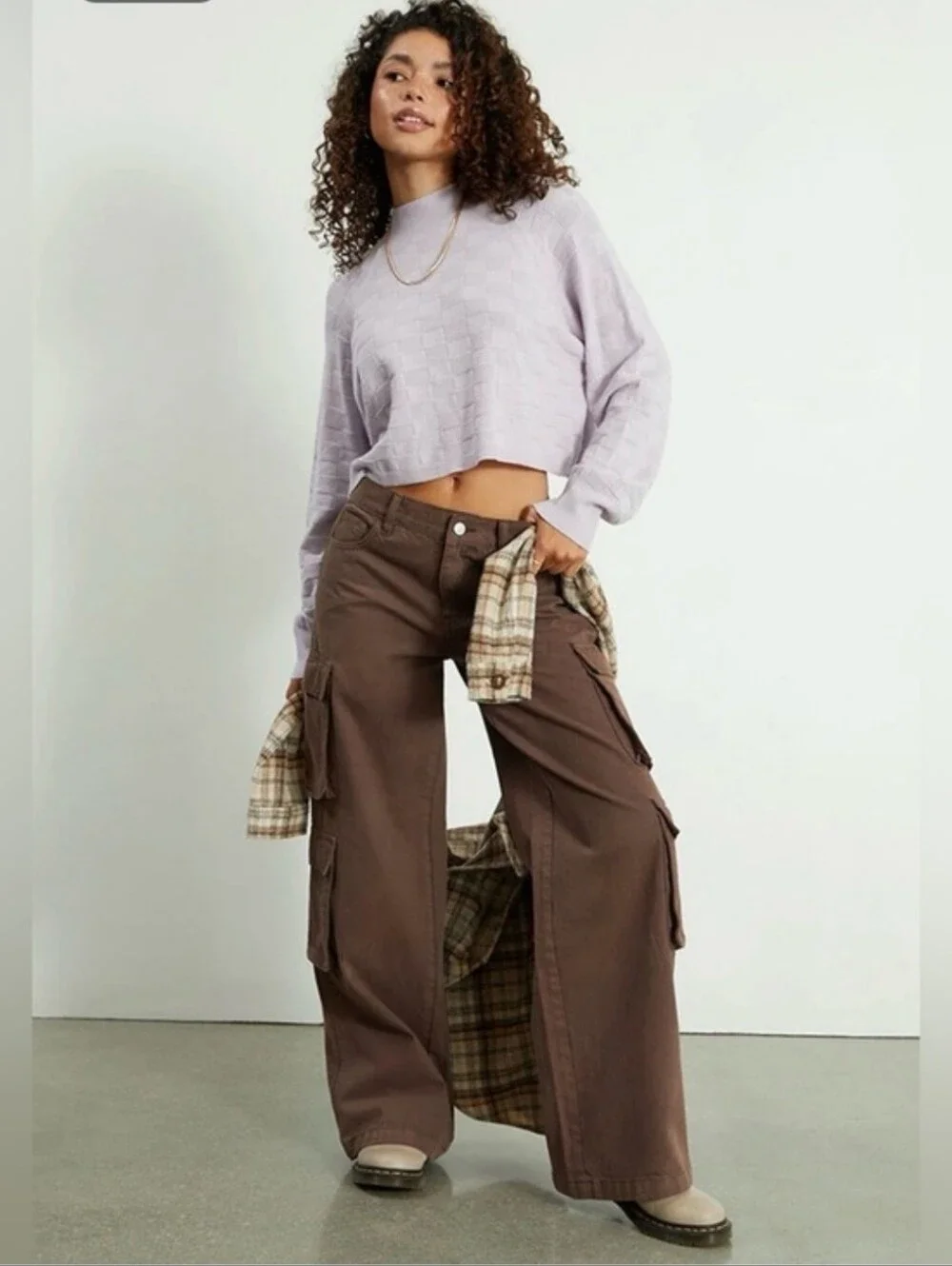 Pacsun 90's Baggy Brown Wide-Leg Cargo Pants
